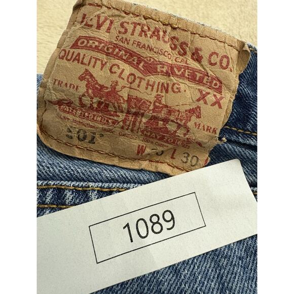 Levi 501 Jeans Mens Size 36x30 Blue Denim 100%Cotton Straight Button Fly Mexico - Picture 10 of 10